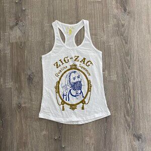 Zig-Zag rolling paper racerback tank